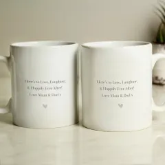 Personalised Gold Confetti Wedding Mug Set, Custom Mr and Mrs Ceramic Cups thumbnail 3