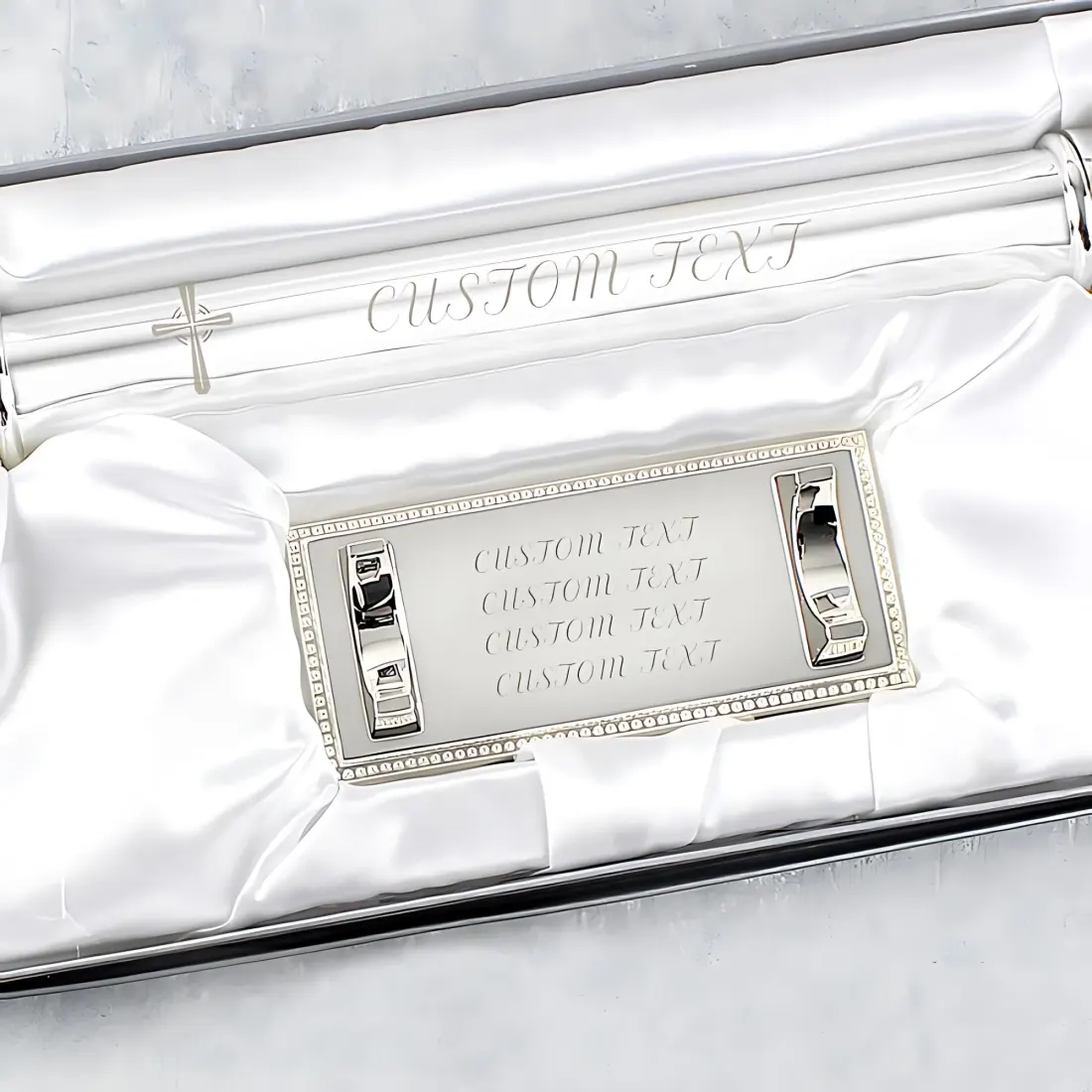Personalised Cross Certificate Holder, Custom Engraved Baptism Gift, Holy Communion Certificate Tube — photo 2