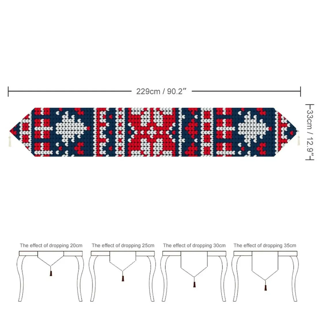 Table Runner with Tassels (229x33 cm) — photo 6
