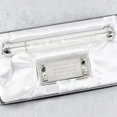 Personalised Cross Certificate Holder, Custom Engraved Baptism Gift, Holy Communion Certificate Tube thumbnail 5