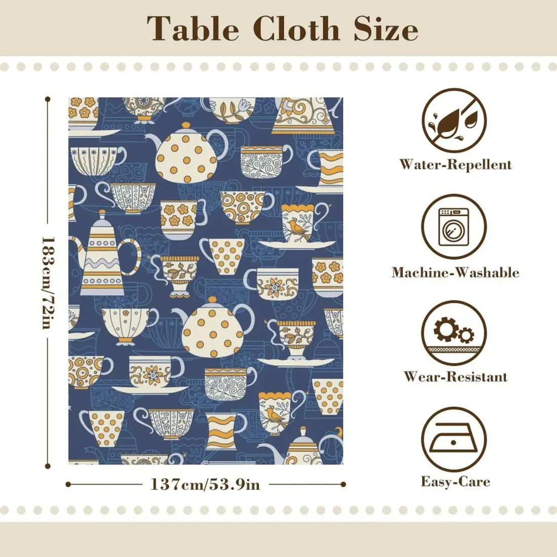 Oxford Rectangular Tablecloth (137 x 183 cm) — photo 5