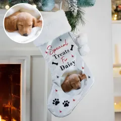 Personalized Dog Photo Stocking, Custom Pet Christmas Treat Holder thumbnail 3