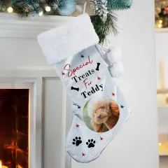 Personalized Dog Photo Stocking, Custom Pet Christmas Treat Holder thumbnail 4