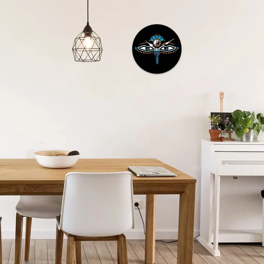 Wooden Wall Clock Without Scale (White Pointer)(34 x 34cm) — photo 4