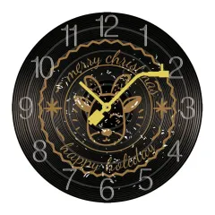 Wood Record Wall Clock(Black) thumbnail 1