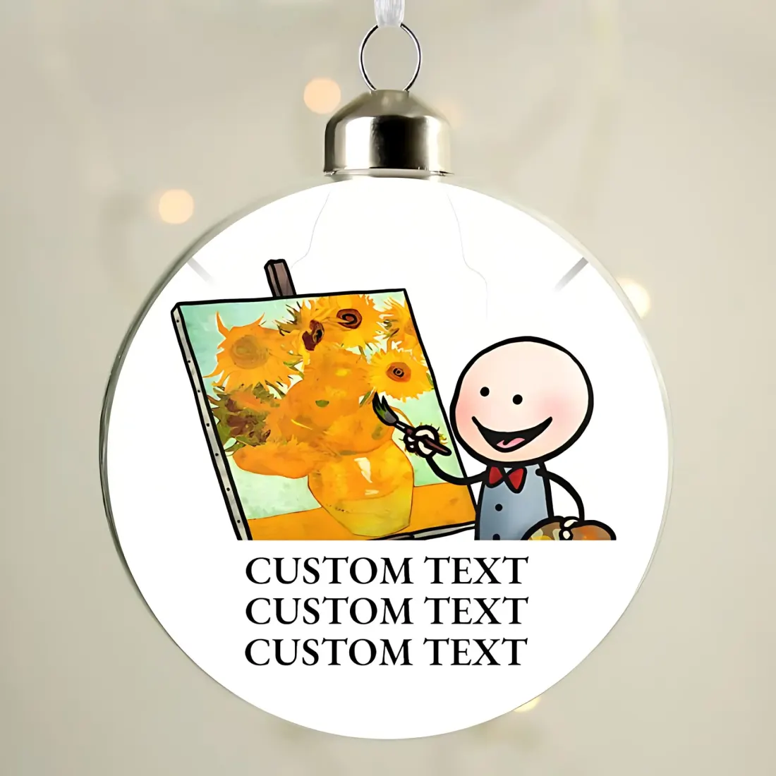 Personalised Photo Glass Bauble Gift, Custom Engraved Christmas Ornament — photo 2
