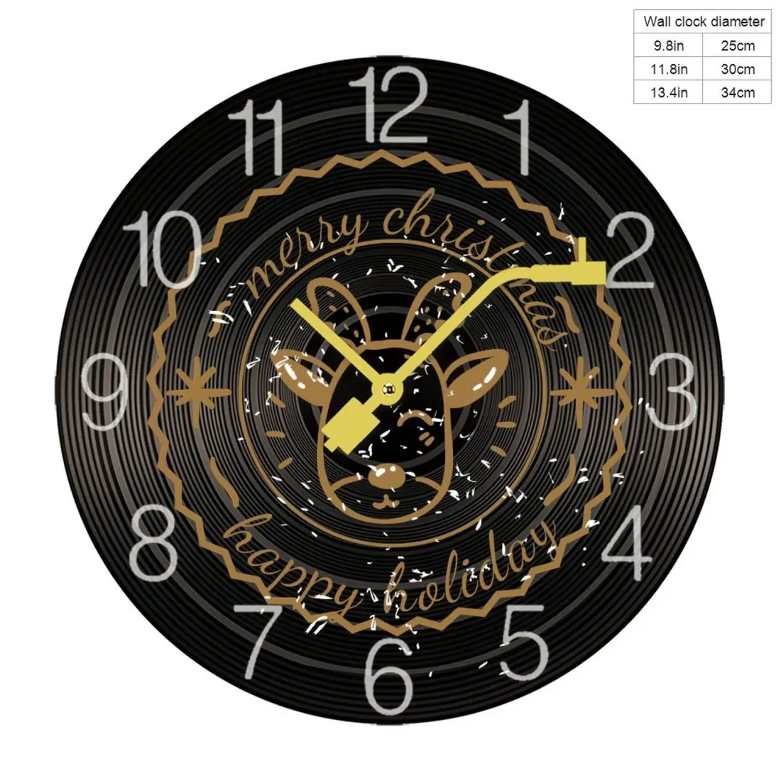 Wood Record Wall Clock(Black) — photo 5