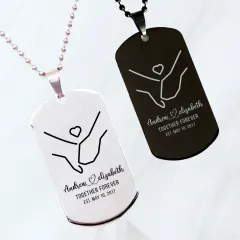 Personalized Anniversary Dog Tag Necklace: Custom Laser Engraved "Together Forever" Gifts thumbnail 1