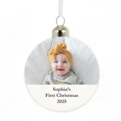 Personalised Photo Glass Bauble Gift, Custom Engraved Christmas Ornament thumbnail 5