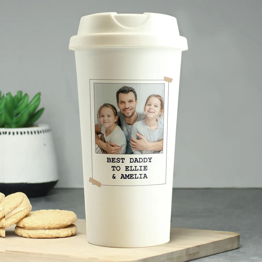 Personalized Photo Travel Mug, Custom Picture Coffee Tumbler with Name Message, Reusable Coffee Cup — photo 3