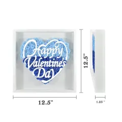 Heart-Shaped Flower Shadow Box 12"-Blue thumbnail 4