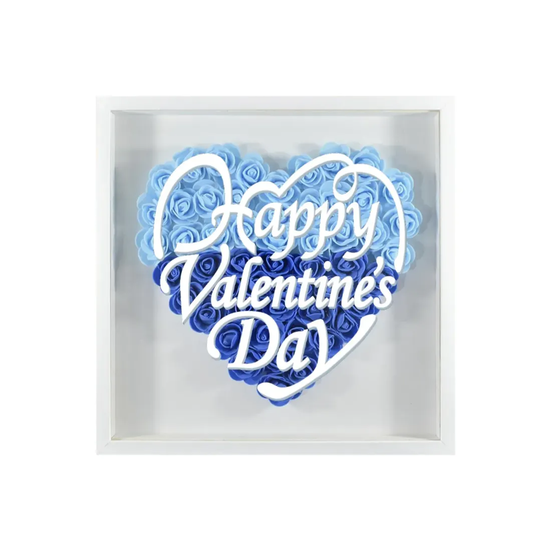 Heart-Shaped Flower Shadow Box 12"-Blue — photo 5