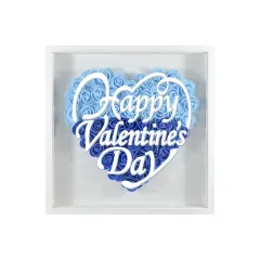 Heart-Shaped Flower Shadow Box 12"-Blue thumbnail 5