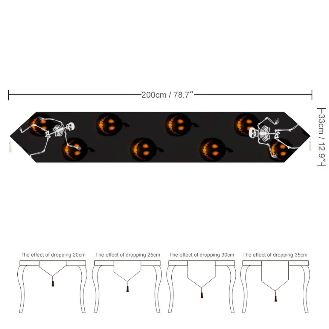 Table Runner with Tassels (200x33 cm) — photo 6