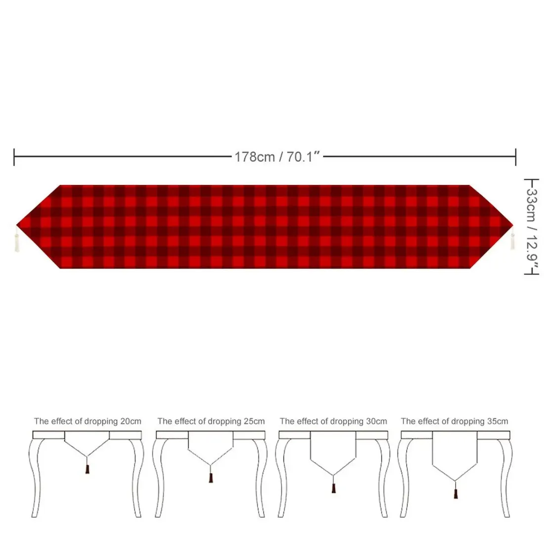 Table Runner with Tassels (178x33 cm) — photo 6