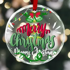 Personalized Round Glass Ornament thumbnail 1
