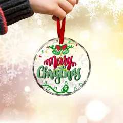 Personalized Round Glass Ornament thumbnail 2