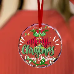 Personalized Round Glass Ornament thumbnail 3