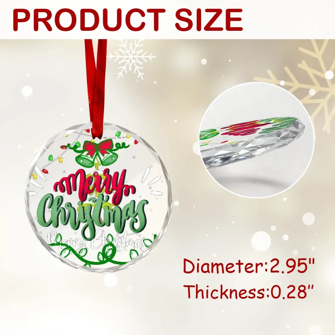 Personalized Round Glass Ornament — photo 4