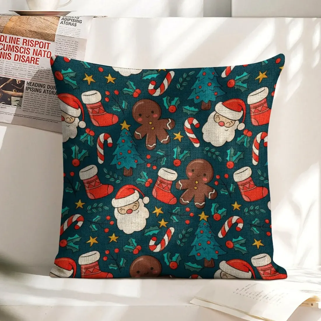 Custom Linen Pillow Case 18x18 Inch (One Side Printing) (Set of 4) — photo 3