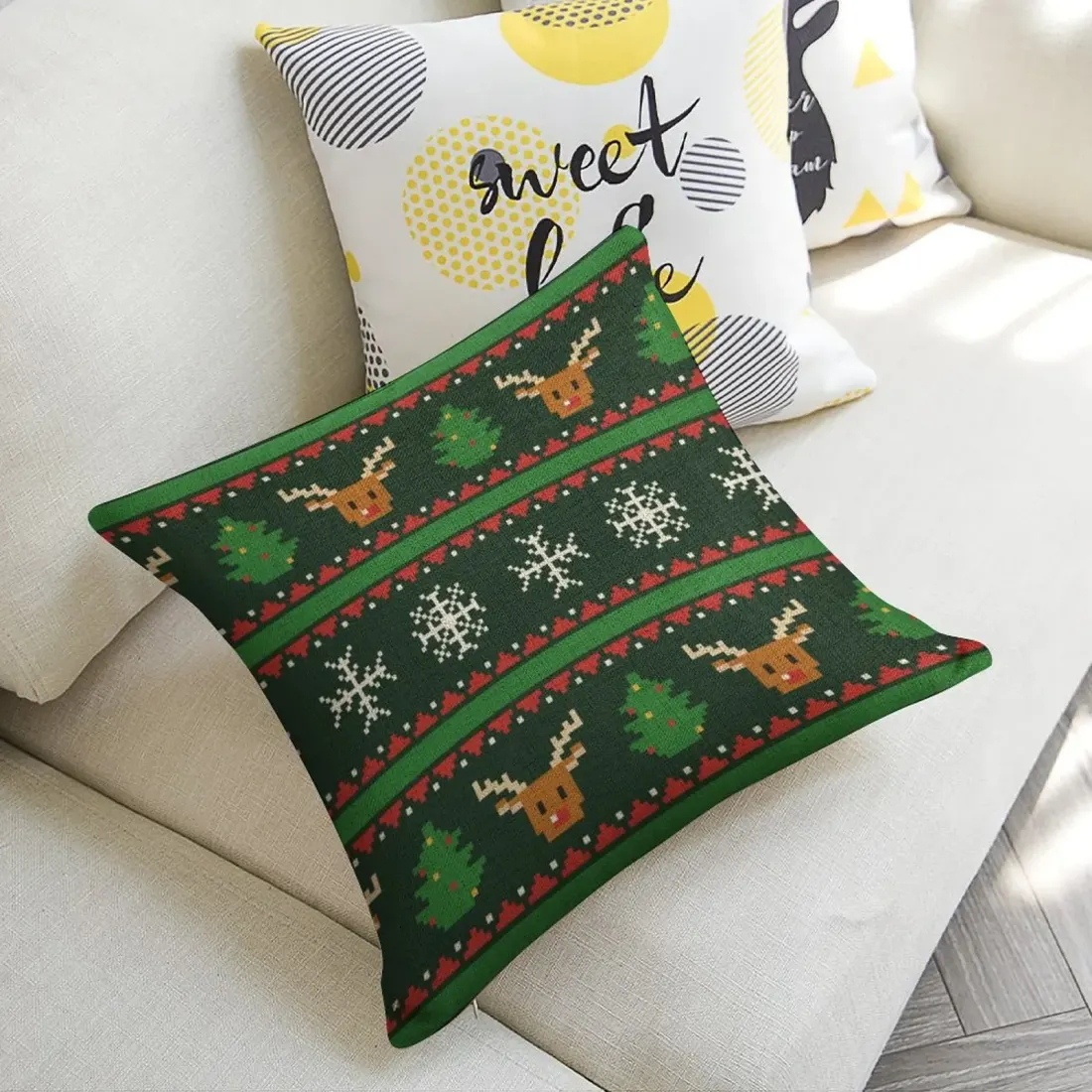 Custom Linen Pillow Case 18x18 Inch (One Side Printing) (Set of 2) — photo 4