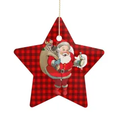 Christmas Star Shape Porcelain Ornament thumbnail 1