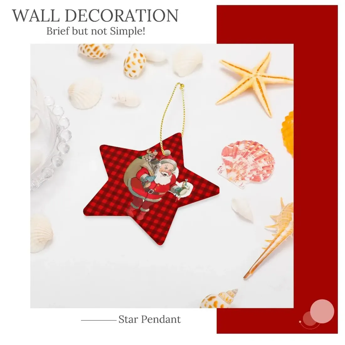 Christmas Star Shape Porcelain Ornament — photo 2
