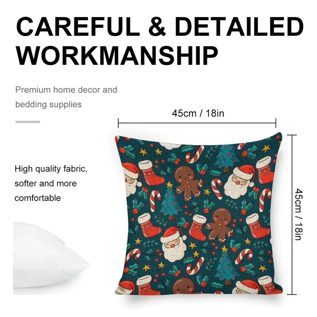 Custom Linen Pillow Case 18x18 Inch (One Side Printing) (Set of 4) — photo 5