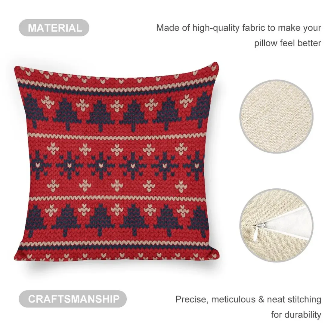 Custom Linen Pillow Case 18x18 Inch (One Side Printing) (Set of 2) — photo 6