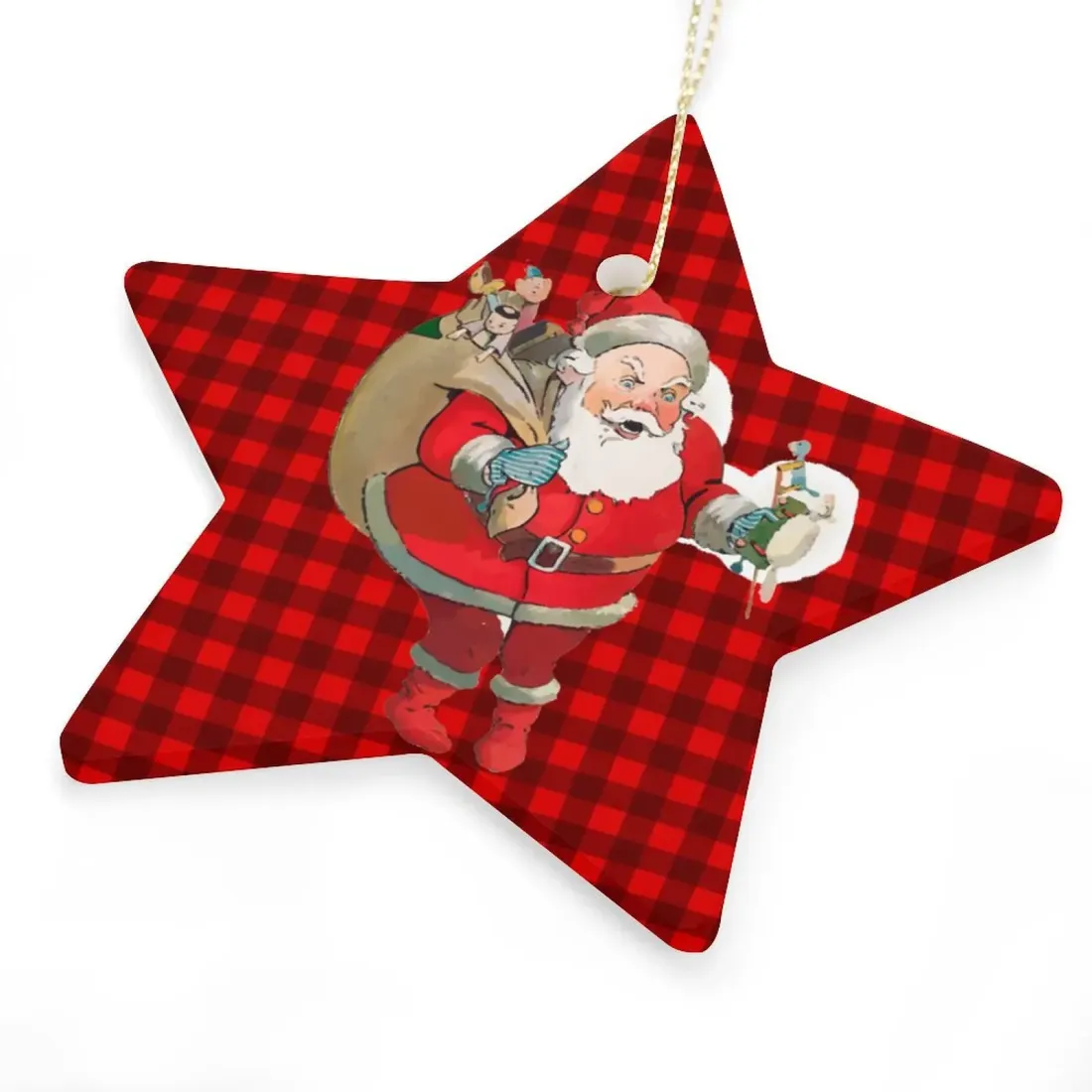 Christmas Star Shape Porcelain Ornament — photo 3