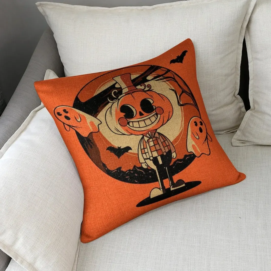 Custom Linen Pillow Case 18x18 Inch (Two-Side Printing) (Set of 2)