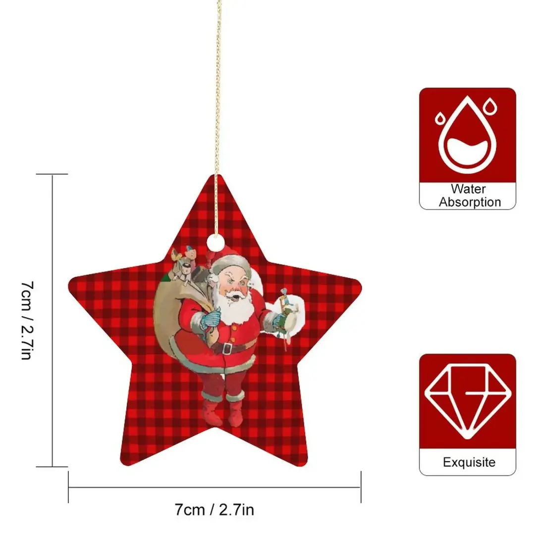 Christmas Star Shape Porcelain Ornament — photo 5
