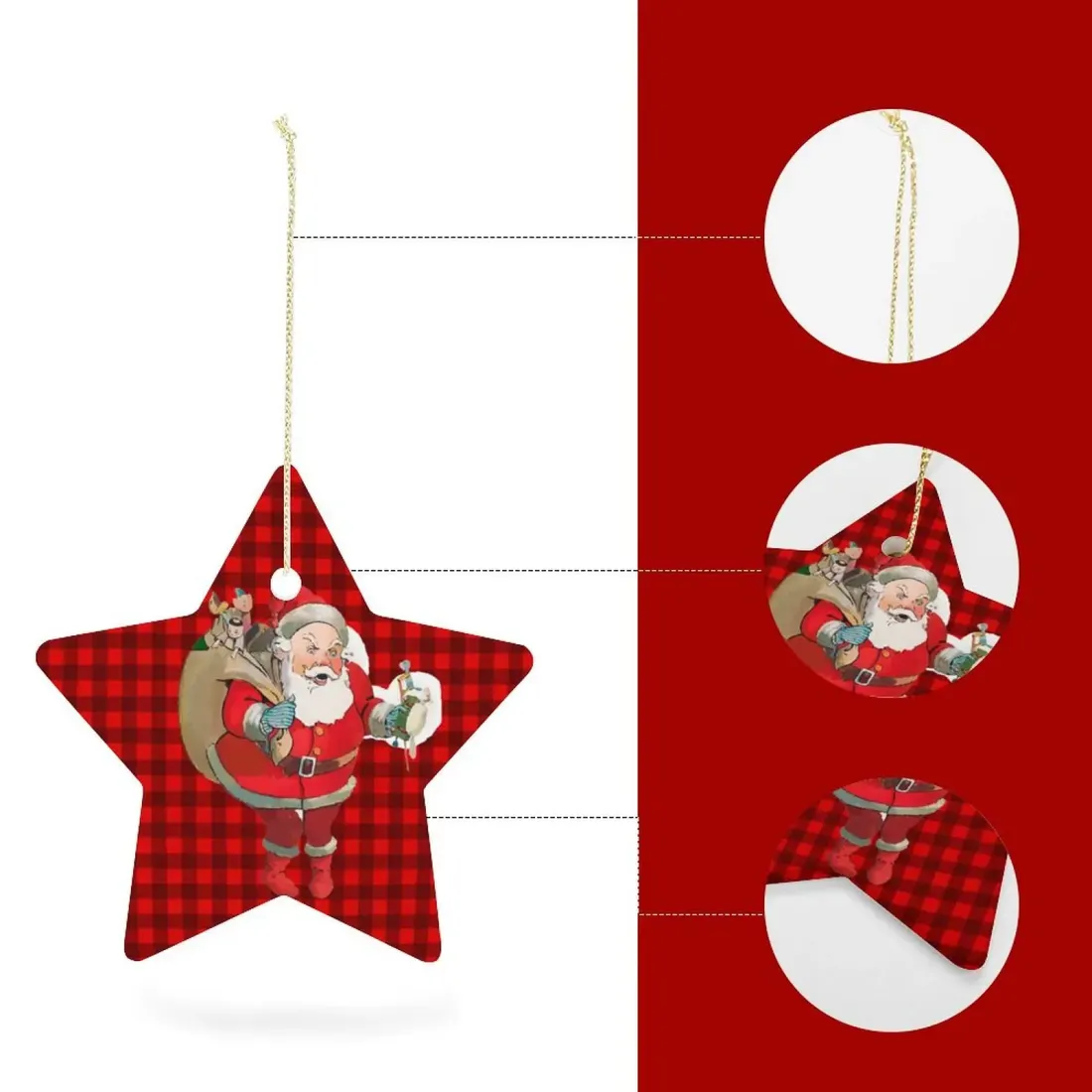 Christmas Star Shape Porcelain Ornament — photo 6