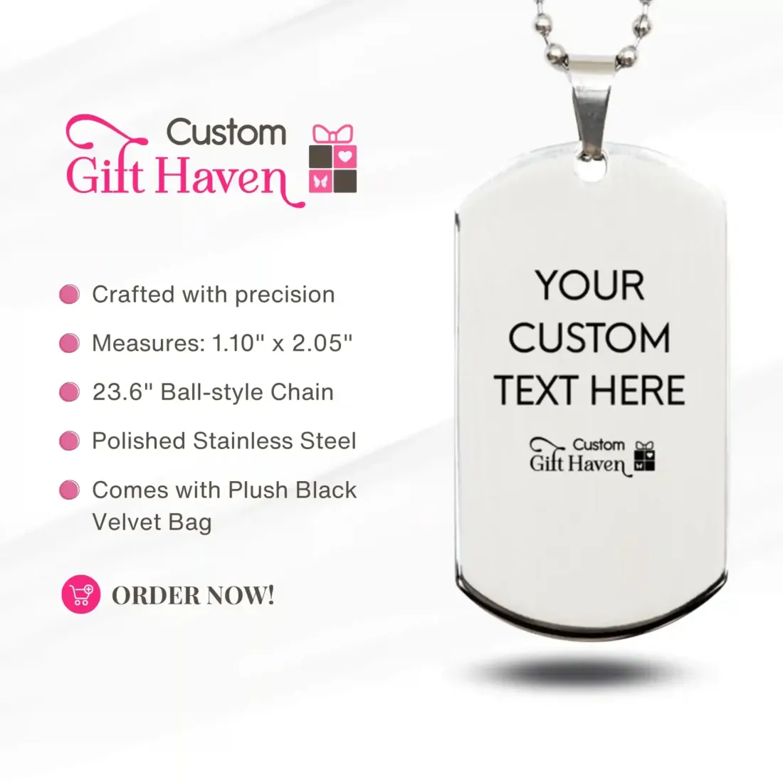 Personalized Anniversary Dog Tag Necklace: Custom Laser Engraved "Together Forever" Gifts — photo 3