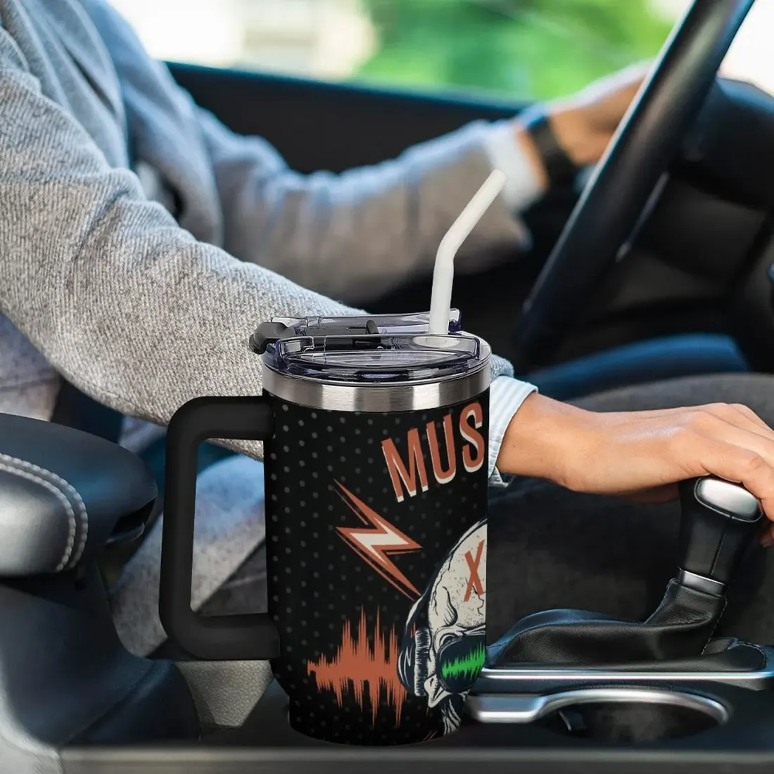 40oz Tumbler with Multi-Color Top Handle