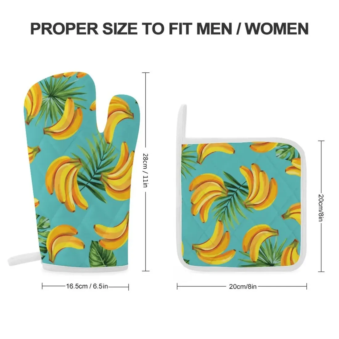 Heat Resistant Oven Mitt With Pot Holder(Two Pieces Set)) — photo 3