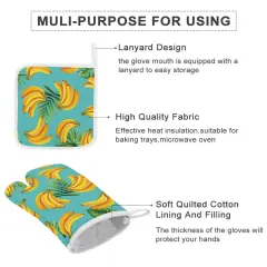 Heat Resistant Oven Mitt With Pot Holder(Two Pieces Set)) thumbnail 4