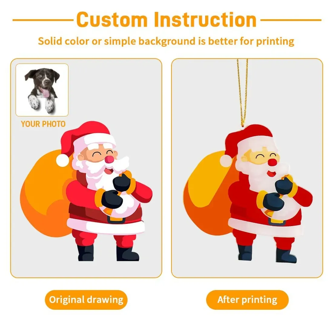 Custom Photo Acrylic Hanger Ornament（Different Printing)(5PCs) — photo 3
