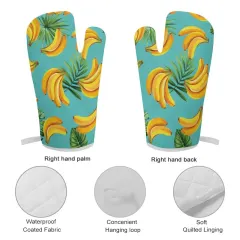 Heat Resistant Oven Mitt With Pot Holder(Two Pieces Set)) thumbnail 5