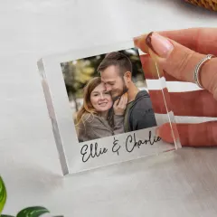 Personalised Photo Glass Ornament, Custom Text Keepsake, Small Family Gift thumbnail 3