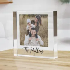 Personalised Photo Glass Ornament, Custom Text Keepsake, Small Family Gift thumbnail 4