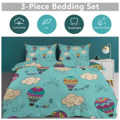3-Piece Bedding Set (1 Duvet Cover + 2 Pillow Shams) – 90"×90" thumbnail 5