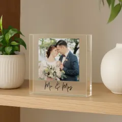 Personalised Photo Glass Ornament, Custom Text Keepsake, Small Family Gift thumbnail 5