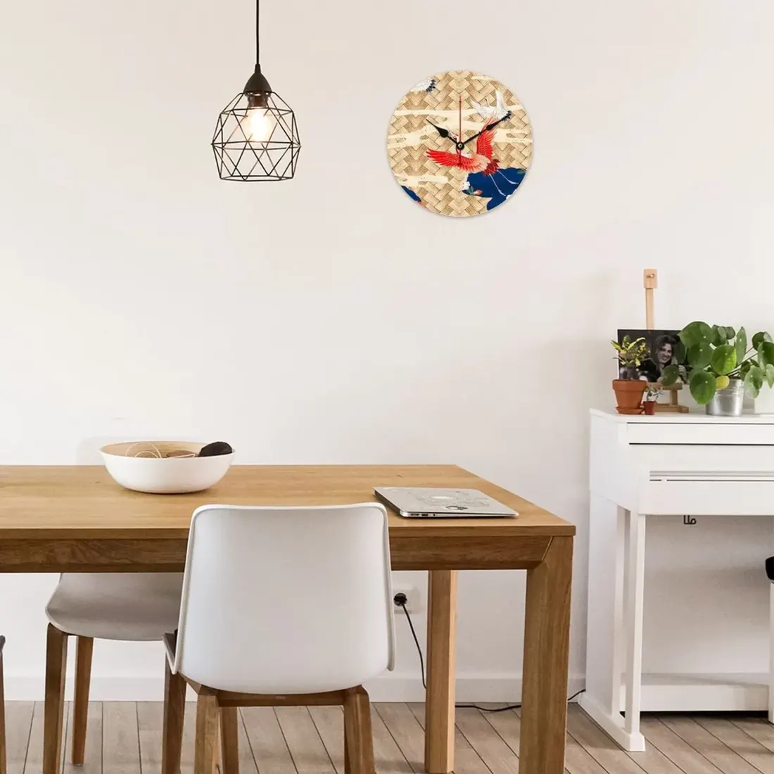 Wooden Wall Clock Without Scale (Black Pointer)