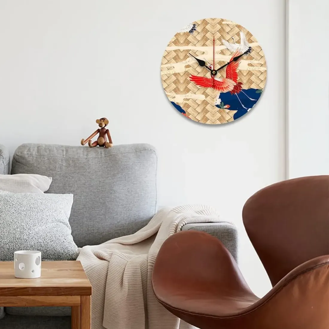 Wooden Wall Clock Without Scale (Black Pointer) — photo 4