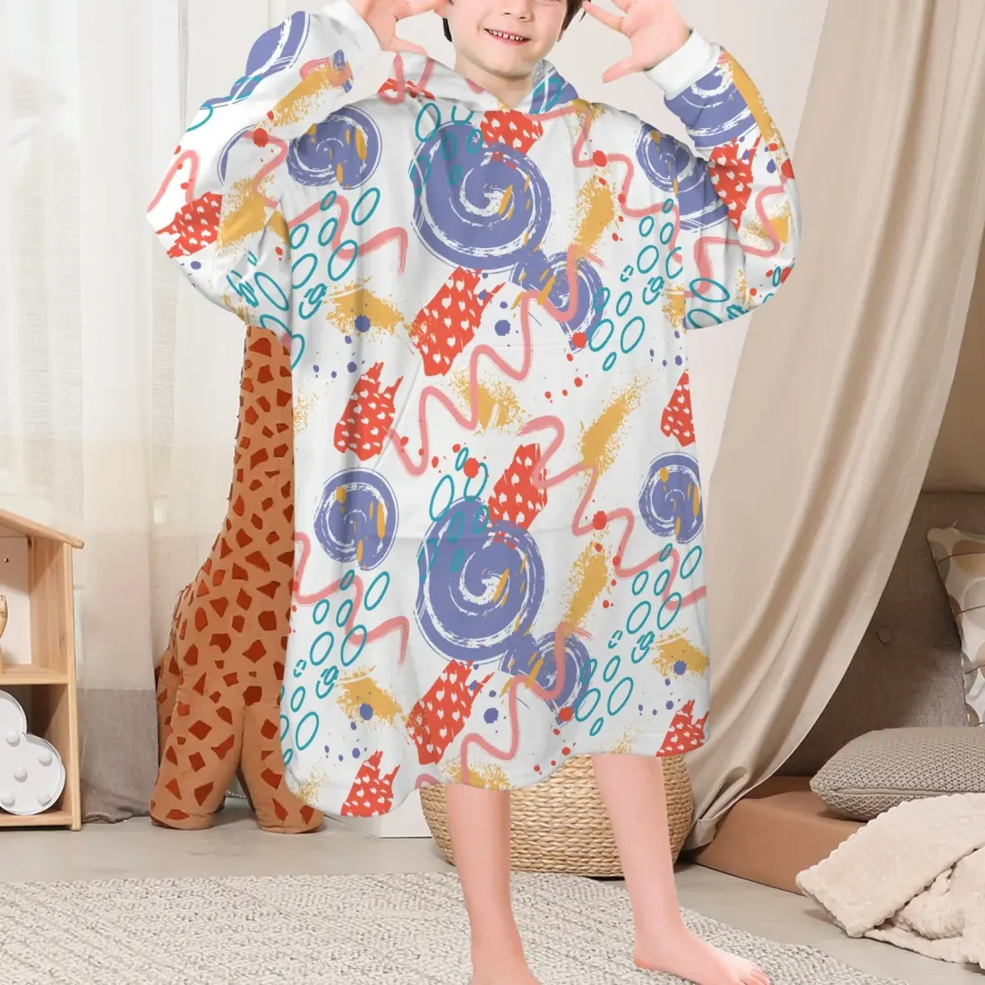 Blanket Hoodie for Big Kids (Model H67) — photo 2