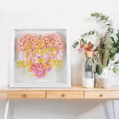 Heart-Shaped Flower Shadow Box 12"-Pink thumbnail 1