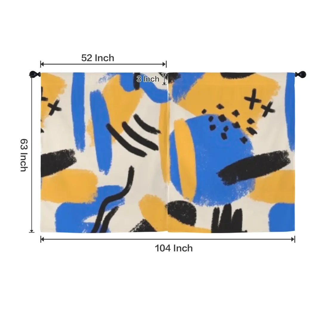Custom Window Curtain 52"x63" (2-Piece) — photo 5
