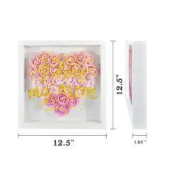 Heart-Shaped Flower Shadow Box 12"-Pink thumbnail 4