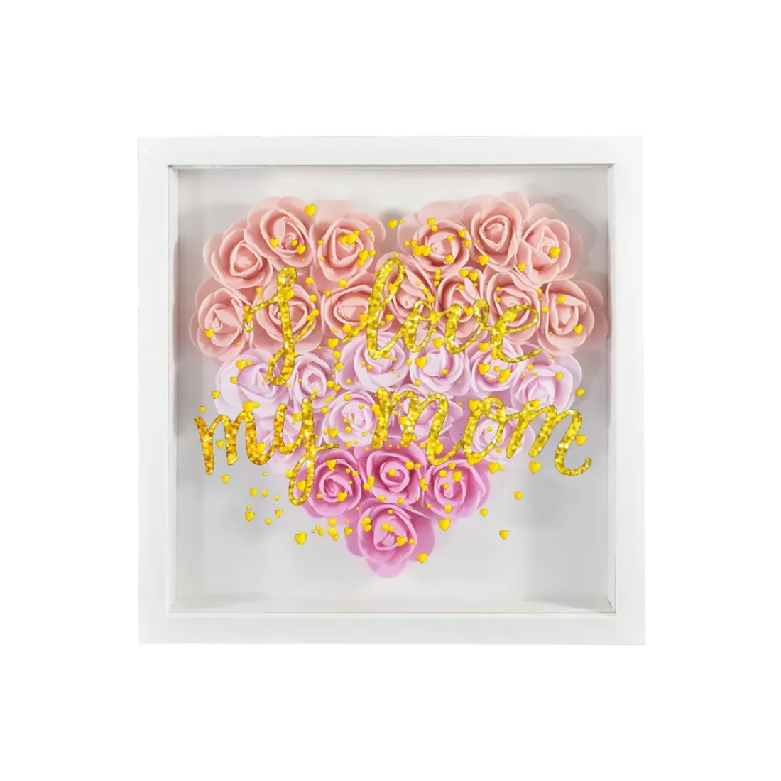 Heart-Shaped Flower Shadow Box 12"-Pink — photo 5